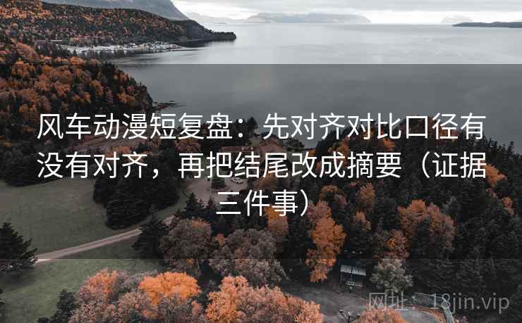 风车动漫短复盘：先对齐对比口径有没有对齐，再把结尾改成摘要（证据三件事）