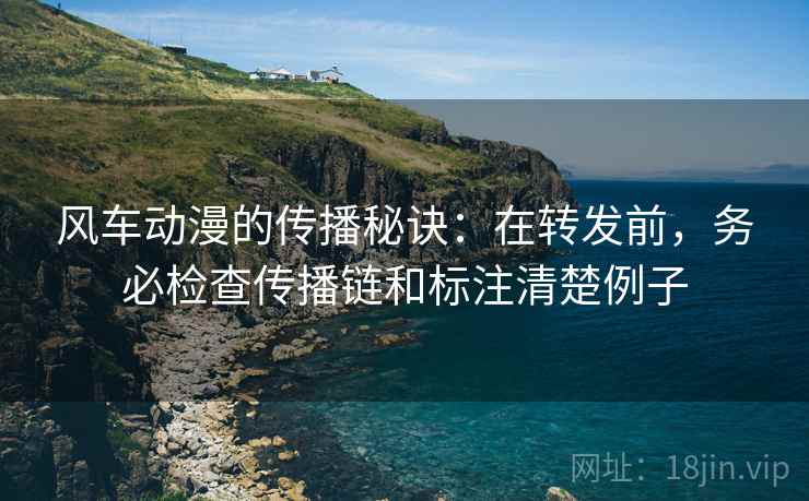 风车动漫的传播秘诀：在转发前，务必检查传播链和标注清楚例子