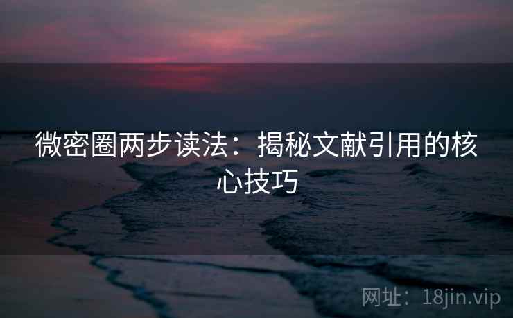 微密圈两步读法：揭秘文献引用的核心技巧