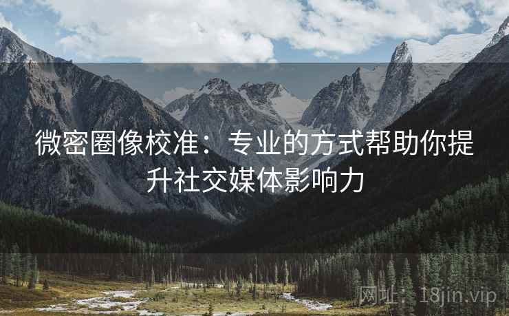 微密圈像校准：专业的方式帮助你提升社交媒体影响力
