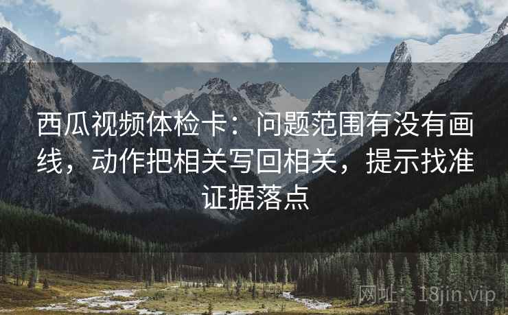 西瓜视频体检卡：问题范围有没有画线，动作把相关写回相关，提示找准证据落点